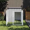 vidaXL Dog House Light grey Galvanized steel 43.3 x 79.1 x 43.3 in