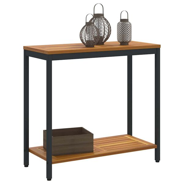 vidaXL Outdoor Table natural and black 31.5" x 13.8" x 29.5