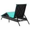 vidaXL Patio Sun Lounger Black Poly Rattan Standard Adjustable Armrests