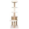 vidaXL Cat Tree Beige Flakeboard, Plush, Seagrass Tall Storage