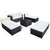 vidaXL 9 Piece Patio Lounge Set with Cushions Poly Rattan Black