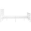 vidaXL Bed Frame White Steel King Bed Frame Rectangular Modern