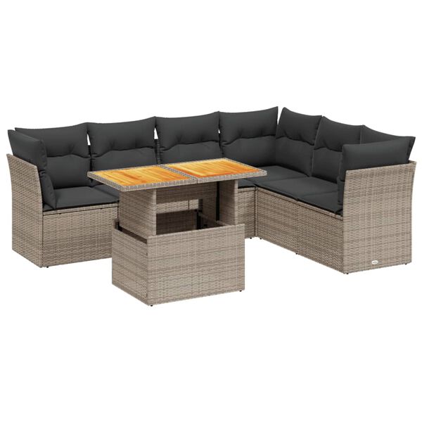 vidaXL Garden Sofa Set Gray