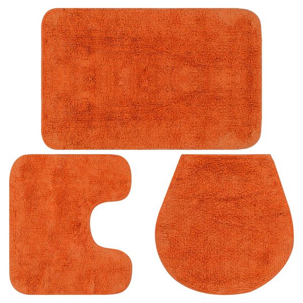 vidaXL Bath Mat Set Orange 100% cotton One Size Bath Mat Set
