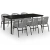 vidaXL Garden Dining Set Black, Grey