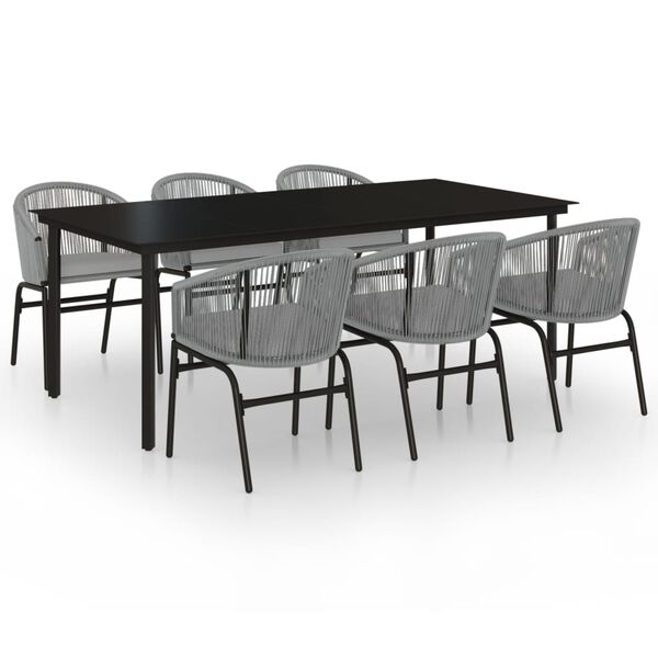 vidaXL Garden Dining Set Black, Grey
