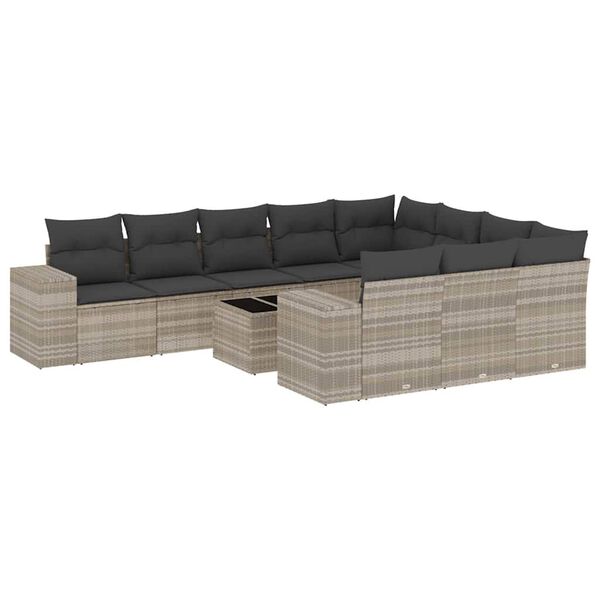 vidaXL Garden Sofa Set Light grey, Dark grey