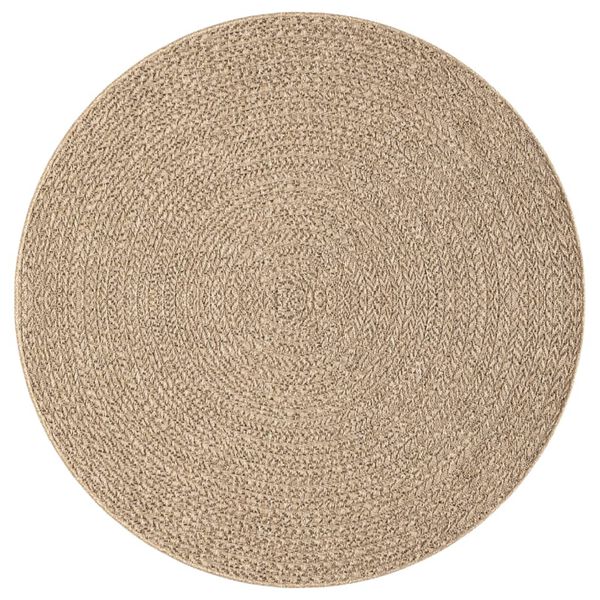 vidaXL Rug Beige Polypropylene 78.7 in diameter UV-resistant materials