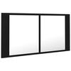 vidaXL LED Mirror Cabinet Black Engineered wood Large