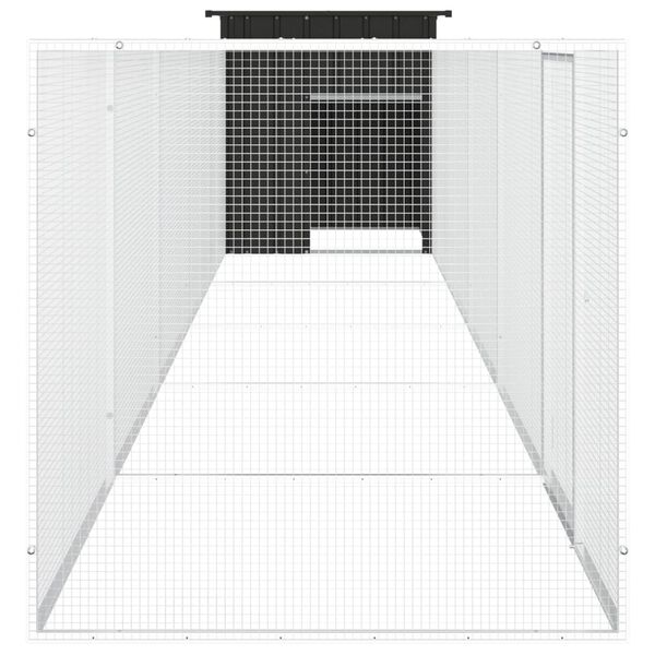 vidaXL Chicken Cage Anthracite Galvanized steel 236.2 x 35.8 x 39.4 in
