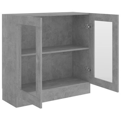 vidaXL Vitrine Cabinet Concrete Gray 32.5"x12"x31.5" Engineered Wood