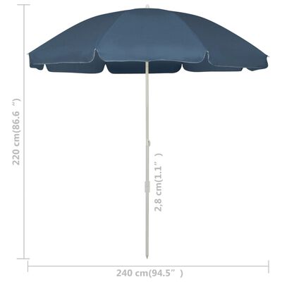 vidaXL Beach Umbrella Blue 94.5"