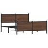vidaXL Bed Frame Brown Oak Steel Queen Bed Frame Rectangular