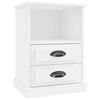 vidaXL Bedside Cabinet White Engineered wood Standard Bedside Cabinet