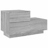 vidaXL Bedside Cabinet Grey Sonoma Engineered Wood Medium Storage