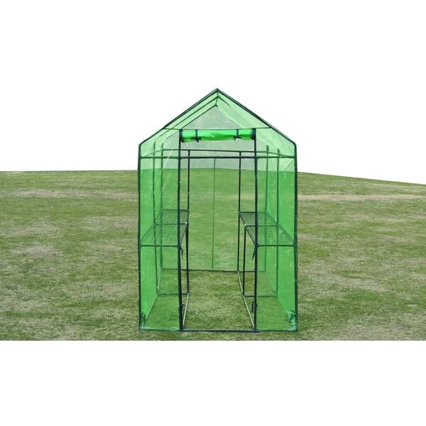 vidaXL Greenhouse Green Powder-coated steel, PVC XL Lightweight