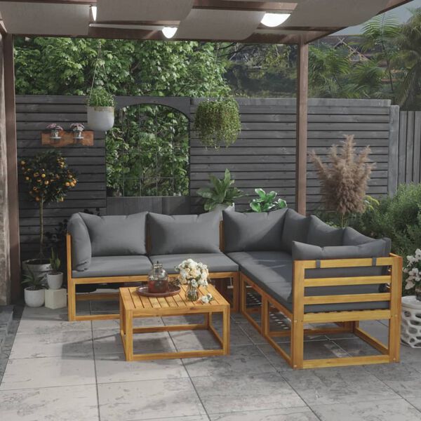 vidaXL Garden Lounge Set Dark gray, Wood