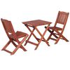 vidaXL Bistro Set Brown Solid eucalyptus wood with an oil finish Small
