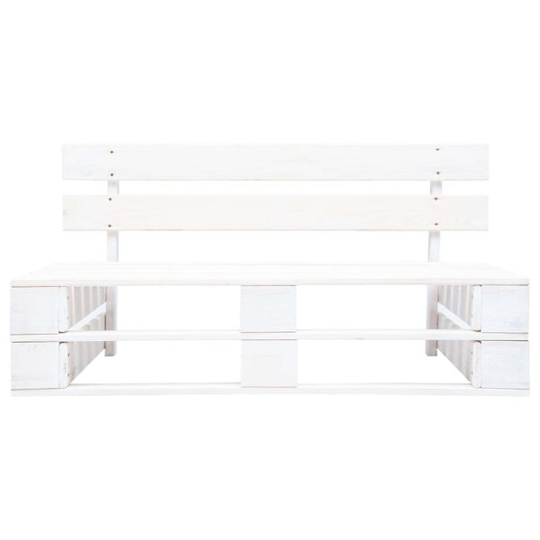 vidaXL Pallet Bench White Impregnated pine wood Medium Durable