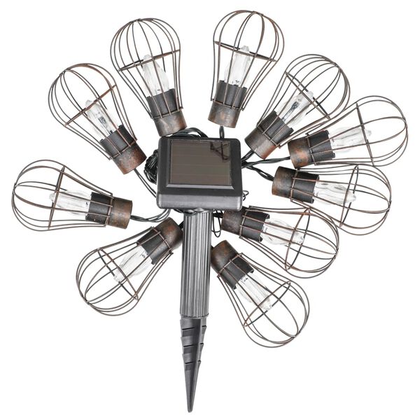 HI Light String Brown Metal Medium Solar Light String Other