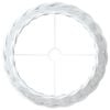 vidaXL Lamp Shade White Wicker, Iron 17.7 in diameter Decorative Inlays