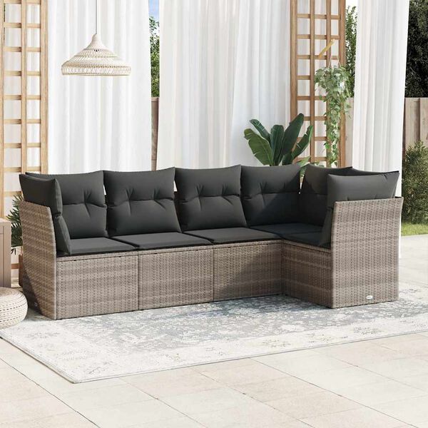 vidaXL Garden Sofa Set Light Grey