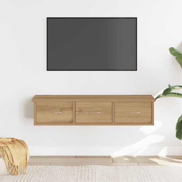 vidaXL Wall Cabinet Artisian Oak 34.6x10.2x7.3" Engineered Wood