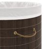 vidaXL Bamboo Laundry Bin Oval Dark Brown
