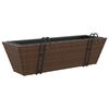 vidaXL Planter Brown Poly Rattan Medium Tough Planter Trapezoidal