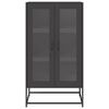 vidaXL Highboard Black Cold-rolled steel 26.8 x 15.4 x 48.4 in Highboard