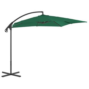 vidaXL Cantilever Garden Parasol Green Polyester Large Tiltable