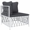 vidaXL Garden Lounge Set White, Dark Grey