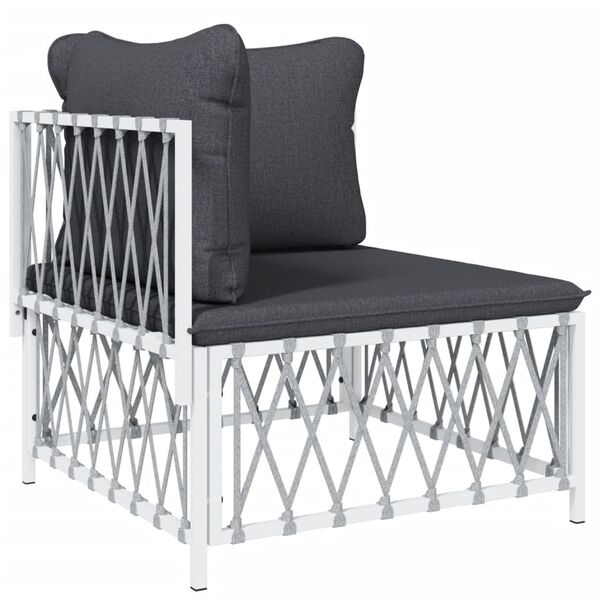 vidaXL Garden Lounge Set White, Dark Grey