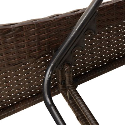 Close-up of metal frame and woven rattan texture of the outdoor furniture