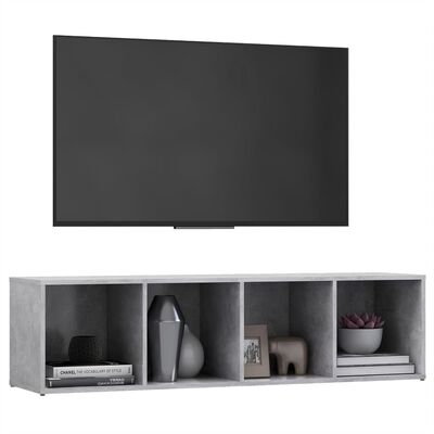 vidaXL TV Cabinet Concrete Gray 56.1"x13.8"x14.4" Chipboard