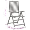 vidaXL Garden Chair Set of 3 Grey Solid acacia wood Standard