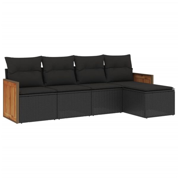 vidaXL Garden Sofa Set Black