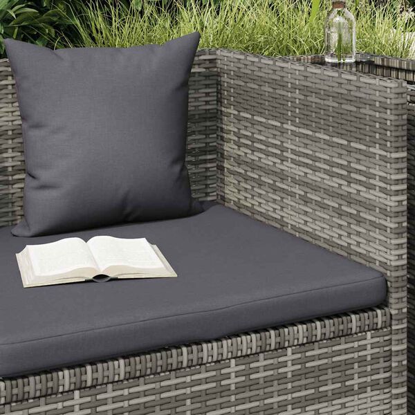 vidaXL Garden Bed Grey PE Rattan 78.7x23.6 in Adjustable Armrests