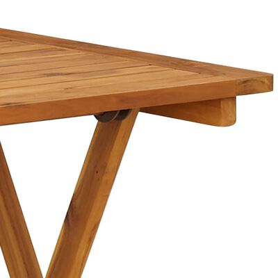 vidaXL Folding Patio Table 27.6"x27.6"x29.5" Solid Acacia Wood