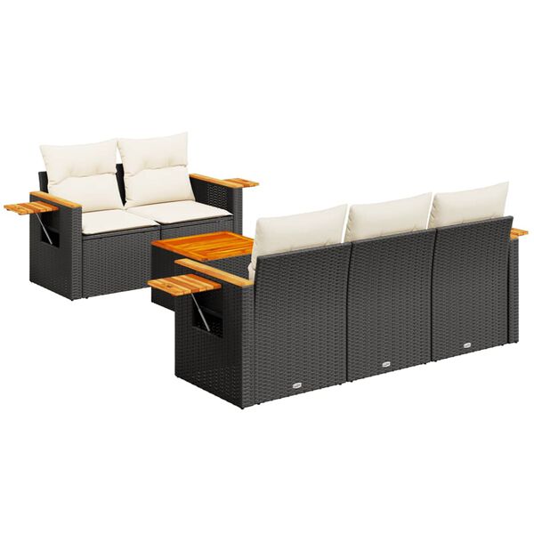 vidaXL Garden Sofa Set Black