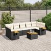 vidaXL Garden Sofa Set Black and Cream