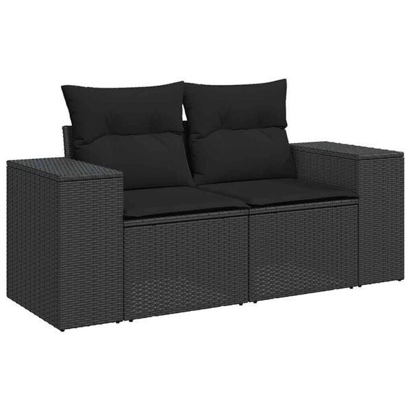 vidaXL Garden Sofa Set Black