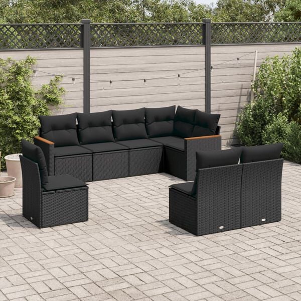 vidaXL Garden Sofa Set Black