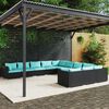 vidaXL Garden Lounge Set Black and Water Blue