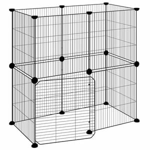 vidaXL Pet Cage Black Powder-coated steel 13.8 x 13.8 in per panel