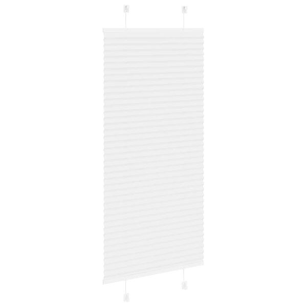 vidaXL Pleated Blind White 100% Polyester 21.7x59.1 in