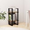 vidaXL Book Cabinet Black and Pine Solid Pine Wood Standard Book Cabinet
