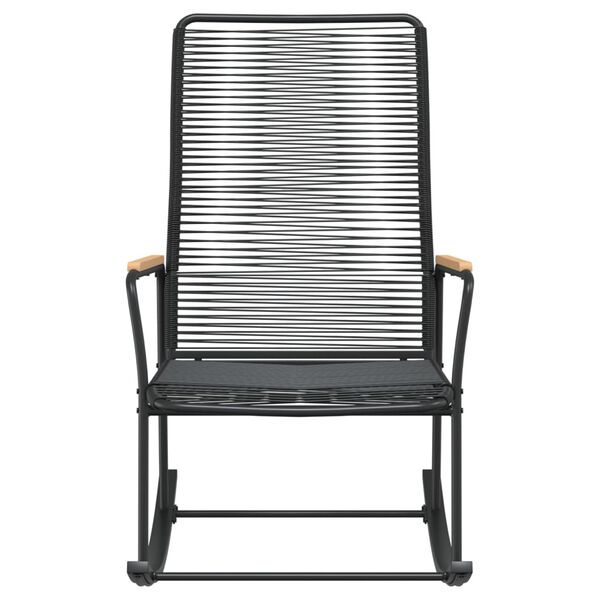 vidaXL Patio Rocking Chair Black 23.2"x31.3"x40.9" PVC Rattan