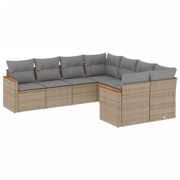 vidaXL Garden Sofa Set Beige, Light Grey