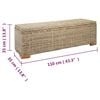 vidaXL Storage Box 43.3 " Natural Kubu Rattan & Solid Wood Mahogany